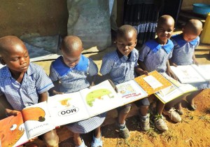 Libraries of Love students reading